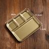 Plato Rectangular Vintage Dorado de Acero Inoxidable Plato Viejo para Barbacoa Plato Estilo Industrial Plato para Hot Pot Bandeja Vajilla para Barbacoa