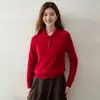 Suéter de Tricô de Cashmere com Gola Alta Estilo Coreano para Mulheres, Pulôver de Manga Longa, Simples e Versátil, Top Quente para Camada Base