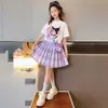 Vestido da Kuromi para Meninas, Novo Estiloso Conjunto de Vestido de Manga Curta Infantil Verão 2026, Conjunto JK para Menina Grande