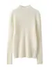 Suéter feminino de cashmere, 100% cashmere puro de cabra, novo design de moda simples, gola alta discreta, pulôver de tricô, suéter quente para base