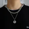Aço Titânio Desenho Animado Pequeno Príncipe Pingente Colar Dupla Camada para Homens e Mulheres Hip-Hop ins Simples Tendência Estilo Frio Acessórios Corrente para Suéter