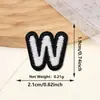 Parches bordados de letras inglesas en blanco y negro, mini, de venta caliente transfronteriza, con adhesivo termofusible para ropa, zapatos y sombreros, parches decorativos para planchar