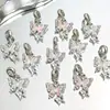 [Mengdie] Colgante de Mariposa de Tres Vías con Cuentas Chica Soñadora Metal con Cuentas DIY Pulsera Hecha a Mano Accesorios para Collar