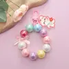 Llavero Colgante de Princesa Sirena de Moda con Cuentas Oso para Funda de Auriculares Cadena Colgante Adorno para Bolso de Niña