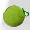 Bolsa redonda pequena de pelo sintético de coelho, macia e fofa, bolsa com chaveiro na cor macaron, porta-moedas do dia a dia para estudantes, e bolsinha para guardar fones de ouvido