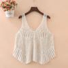 Chaleco de Punto Hueco de Verano Chaleco para Mujer Diseño de Nicho Sentido de la Moda Blusa Top Spice Girls Sin Mangas Corto de Tirantes Interior