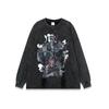 Camiseta de manga corta con lavado pesado, estilo retro callejero americano, para hombre y mujer, estilo hip hop, para parejas, con cuello redondo y combinable, a la moda