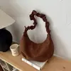 Bolso de Axila para Mujer 2026 Nuevo Verano Retro Gamuza para Viajes Diarios Bolso de Hombro Único Gran Capacidad Cruzado Bolso Dumpling