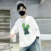 Camiseta de Manga Longa de Outono para Meninos Estilo Primavera e Outono 2026 Nova Camada Base Infantil Algodão Puro Top Casual de Outono para Meninos