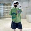 Ropa de Verano para Niños Camiseta de Manga Corta Camisa Polo Delgada Nuevo Estilo 2025 Top de Verano para Niños Medianos y Grandes Absorbente de Sudor y de Secado Rápido