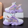 Sapatos infantis populares para meninas, novo estilo primavera/outono 2026, tênis infantis com botões, malha respirável, tênis robustos para meninas, para crianças mais velhas