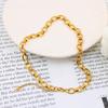 Temperamento de personalidad europea y americana chapado en oro de 18k cadena geométrica de cruz que no se decolora moda combinable brazalete collar joyería de alto sentido
