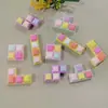 Piezas Geométricas de Resina 3D de Colores Macaron, Cuadrados Pequeños de Color Sólido Bloqueados por Color, Pegamento Crema Decoración Hecha a Mano DIY