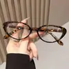 Armação Vermelha Pequena Gatinho Espelho Plano Feminina High-End 2025 Nova Retrô Liso Celebridade da Internet Armação de Óculos Anti-Luz Azul