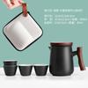 Tetera Portátil de Viaje con Asa Cerámica Separación de Agua y Té Taza Rápida Doméstica para una Persona para Llevar Consigo al Salir