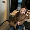 [Suave y Ceroso] Ropa Coreana para Niños Tejidos de Punto para Niñas Otoño 2025 Nuevo Estilo Coreano Versátil y a la Moda Cuello Polo Niños