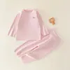 Traje cálido de terciopelo mousse nuevo para bebé de primavera y otoño, Ropa interior de color liso de dibujos animados para niños, invierno, amigable con la piel, cuello redondo para bebé
