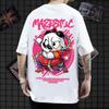 Camiseta de manga corta de moda nacional para hombre, estilo hip hop, estilo chino, estilo callejero, holgada, de talla grande, con estampado de oso.