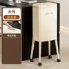 Lixeira Alta para Sala de Estar e Cozinha, Grande Capacidade, Sem Curvar-se, Balde de Limpeza de Cantos, Aparência Elevada, com Tampa e Rodas