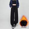 Calça de Moletom Feminina Off-White Estilo Americano Primavera e Outono 2025 Nova Slim-Fit Jogger Casual Reta Solta com Forro de Lã
