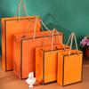 Bolsa de Regalo Naranja, Bolsa de Papel para Souvenirs, Bolsa de Compras para Ropa, Bolsa para Empacar Regalos de Cumpleaños, Bolsa de Regalo para Labial de Cosméticos