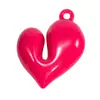 Colgante de Corazón Roto de Acrílico Agujero para Colgar Pintado Joyería DIY de Acrílico Bolsa Cadena para Teléfono Móvil Accesorios de Collar