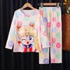 Pijama para Niños Traje de Manga Larga Primavera y Otoño Pijama para Niñas Ropa de Casa para Niños Ropa de Bebé de Dos Piezas Ropa Infantil Tailandesa