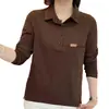 Sudadera con Solapa para Mujer Primavera y Otoño 2026 Corte Holgado Cubre Vientre Manga Larga Informal Versátil Atuendo de Otoño para Mamá de Mediana Edad
