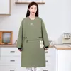 Bata Linda de Color Sólido con Dibujo de Gato, Lavable a Mano, Impermeable, de Manga Larga, para Cocina, Cocina Casera, a Prueba de Aceite y Anti-Manchas, Impresionable
