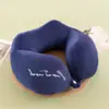 Almohada de Espuma Viscoelástica de Color Sólido en Forma de U, Almohada Redonda de Viaje para el Cuello, Almohada de Espuma Viscoelástica en Forma de U al por Mayor con Impresión de Logo