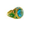 Nuevo Vietnam Oro Arena Mariposa Antigua Amor Flor Elegante Retro Anillo de Dedo de Palacio para Mujer Dorado Elegante Color Esmalte de Alta Gama