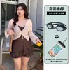 Traje de baño talla grande para mujeres ligeramente rellenitas, diseño conservador, efecto adelgazante, cubre el abdomen, estilo vestido de una pieza, talla grande, cubierta protectora solar, conjunto de dos piezas