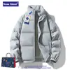 Chaqueta de Plumón y Algodón NASA para Hombre 2026 Nueva de Invierno Engrosada Moderna Cuello Alto Abrigo Acolchado de Pareja Ropa de Invierno