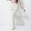 Pantalones de yoga acampanados falsos de dos piezas para mujer, de cintura alta, que cubren la cadera, con dobladillo plisado, anti-exposición, pantalones deportivos acampanados con sensación de segunda piel