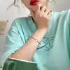 Pulsera de Cadena Geométrica Hip-Hop Versátil de Moda Estilo Coreano y Japonés para Mujer, Elegante y Sencilla