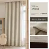 Cortinas Opacas de Lujo Ligero Estilo Americano Color Verde Oliva Negro, Modelo Nuevo para Dormitorio y Sala de Estar, Tela de Cortina de Espiga de Trigo Retro de Alta Gama Chenilla