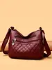 Bolso de hombro de cuero suave, nuevo y moderno, para mujeres de mediana edad y mayores, bolso multicapa de gran capacidad para madres y abuelas de mediana edad, bolso cruzado