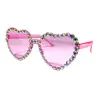 Nuevas Impresionantes Gafas de Sol Incrustadas de Diamantes, Modernas Gafas de Corazón para Dama, Gafas de Sol Decorativas para Estudio de Fotografía de Bodas y Fotografía Callejera