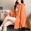 Camisas de Primavera y Otoño para Mujer Nuevo Estilo Coreano Holgadas Más Fáciles de Combinar Camisas de Mezclilla de Longitud Media Manga Larga Tops para Mujer de Principios de Primavera Tops