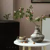 Jarrón de Cerámica Viejo Retro Wabi-Sabi Muebles Modernos Medievales para el Hogar Decoración de Habitación Modelo de Hotel B&B Gabinete de TV