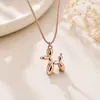 Moda Novo Aço Titânio Balão Cachorrinho Pingente Colar Acessórios para Mulheres Verão Luz Luxo Design Nicho Corrente Clavícula