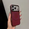 Capa de Celular com Suporte Giratório de PC em Folheado Vermelho Cereja para Apple 18PROMAX Venda Quente Toque de Pele 17/16/13