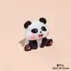 Creativa Caricatura Panda de Bambú Resina Muñeca Hecha a Mano DIY Decoración Escritorio Coche Pequeños Adornos Accesorios Llavero