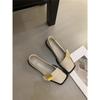 Zapatos para Mujer de Suela Blanda Estilo Retro, Nuevo Modelo Verano 2026, Tacón Bajo, Diseño de Hebilla con Correa, Mocasines de Punta Cuadrada