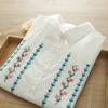 Camisa Blanca de Algodón Puro de Manga Larga para Mujer, Nueva Chaqueta Bordada de Primavera y Otoño, Diseño Holgado Adelgazante, Top de Nicho