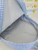 Mochila de Viagem Fofa com Estampa Xadrez e Bolinhas com Acabamento em Renda Estilo Menina Doce Mochila Escolar Série Doce Grande Festa de Estudante