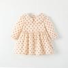 Falda de Princesa para Niñas Otoño Estilo Preppy de Manga Larga Falda de Moda para Niñas Algodón Estampado de Trébol de Cuatro Hojas Falda para Bebé