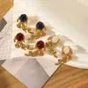 Pendientes de acero inoxidable de moda con temperamento retro vintage medieval joyería de lujo de nicho alta gama fábrica de joyas