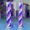 Luz Rotatoria LED para Salón de Peluquería Peluquería Barbería Caja de Luz Rotatoria Cuadrada Montada en Pared de Pie Doble Uso Vidrio Templado