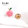 Fivela Gola Broche de Lapela Fofo Rosa Pêssego Broche Decorativo Roupas Fixado Japonês Anti-desfiamento Broche de Fruta Pêssego